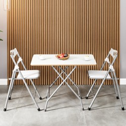 50x80 Beyaz  Katlanır Masa ve 2 Adet Sandalye Seti 1130