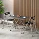 50x80 Siyah Mermer Desenli Katlanır Masa ve 2 Adet Sandalye Seti 1133 50x80 Siyah Mermer Desenli Katlanır Masa ve 2 Adet Sandalye Seti 1133