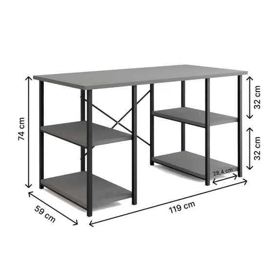 4 Raflı Çalışma Masası Çam 60x120 4 Raflı Çalışma Masası Çam 60x120