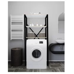 Çamaşır Makinesi Üstü Düzenleyici Raf Banyo Dolabı Rafı Makina Üstü Dolap Raf Beyaz