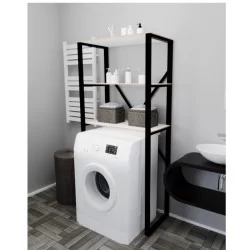 Çamaşır Makinesi Üstü Düzenleyici Raf Banyo Dolabı Rafı Makina Üstü Dolap Raf Beyaz