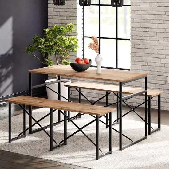 Masa Takımı Bench Bank Masa Seti 120x60 Masa Mutfak Masası Yemek Masası 1224 Masa Takımı Bench Bank Masa Seti 120x60 Masa Mutfak Masası Yemek Masası 1224