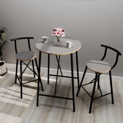 Bar Masası Mutfak Oval 2 Kişilik Yemek Masası Füme 1243  Bar Masası Mutfak Oval 2 Kişilik Yemek Masası Füme 1243