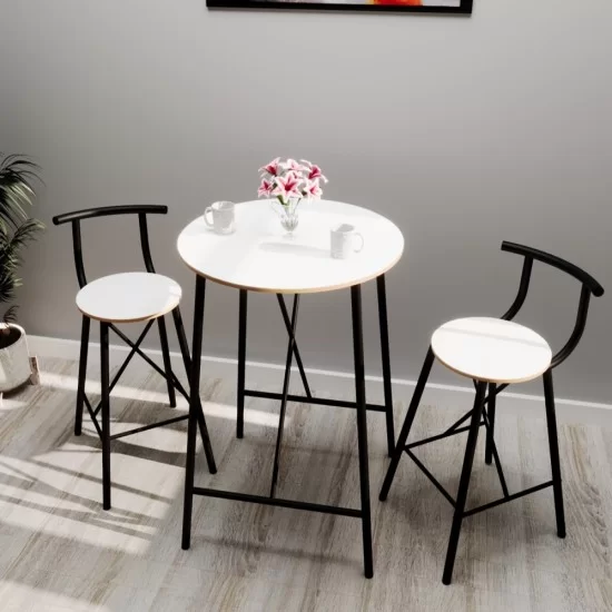 Bar Masası Mutfak Oval 2 Kişilik Yemek Masası Beyaz 1244 Bar Masası Mutfak Oval 2 Kişilik Yemek Masası Beyaz 1244