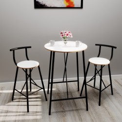Bar Masası Mutfak Oval 2 Kişilik Yemek Masası Beyaz 1244