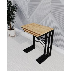 3 lü Zigon Sehpa Metal Sehpa Atlantik Çam 1291  3 lü Zigon Sehpa Metal Sehpa Atlantik Çam 1291