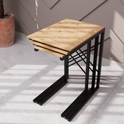 3 lü Zigon Sehpa Metal Dar Zigon Sehpa Atlantik Çam 1293 3 lü Zigon Sehpa Metal Dar Zigon Sehpa Atlantik Çam 1293