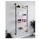 Wall Shelf Metal Bookcase Furniture 4 Tiers White 1351