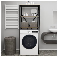 Çamaşır Makinesi Üstü Düzenleyici Raf Banyo Dolabı Rafı Makina Üstü Dolap Raf Füme Çamaşır Makinesi Üstü Düzenleyici Raf Banyo Dolabı Rafı Makina Üstü Dolap Raf Füme