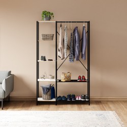 Çok Amaçlı Metal Ayaklı Raflı Dolap Ayakkabılık Portatif Portmanto Gardırop Beyaz 1371 Çok Amaçlı Metal Ayaklı Raflı Dolap Ayakkabılık Portatif Portmanto Gardırop Beyaz 1371