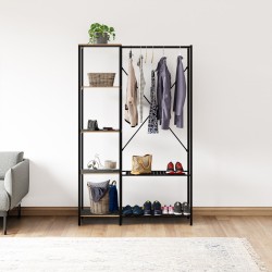 Çok Amaçlı Metal Ayaklı Raflı Dolap Ayakkabılık Portatif Portmanto Gardırop Füme 1372 Çok Amaçlı Metal Ayaklı Raflı Dolap Ayakkabılık Portatif Portmanto Gardırop Füme 1372