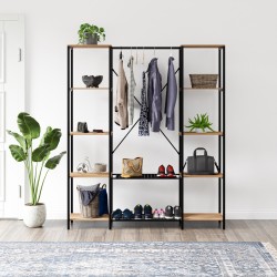 Çok Amaçlı Metal Ayaklı Çift Raflı Dolap Ayakkabılık Portatif Portmanto Gardırop Çam 1373 Çok Amaçlı Metal Ayaklı Çift Raflı Dolap Ayakkabılık Portatif Portmanto Gardırop Çam 1373