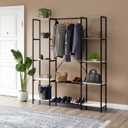 Çok Amaçlı Metal Ayaklı Çift Raflı Dolap Ayakkabılık Portatif Portmanto Gardırop Beyaz 1374 Çok Amaçlı Metal Ayaklı Çift Raflı Dolap Ayakkabılık Portatif Portmanto Gardırop Beyaz 1374