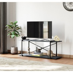 Televizyon Ünitesi Tv Standı Raflı Metal Sehpa Füme 1381 Televizyon Ünitesi Tv Standı Raflı Metal Sehpa Füme 1381