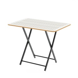 Katlanır 4 Kişilik Bahçe Masası Bistro Masa 55x90 Beyaz 1425