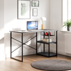 Çalışma Masası Telli Raflı Ofis Laptop Bilgisayar Masası Füme 1446 Çalışma Masası Telli Raflı Ofis Laptop Bilgisayar Masası Füme 1446