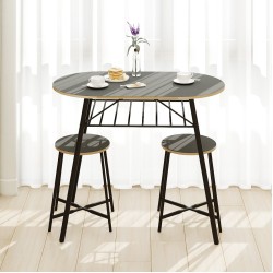 Mutfak Masası Oval Tabure Takımı Masa Sandalye Takımı Füme 1475 Mutfak Masası Oval Tabure Takımı Masa Sandalye Takımı Füme 1475