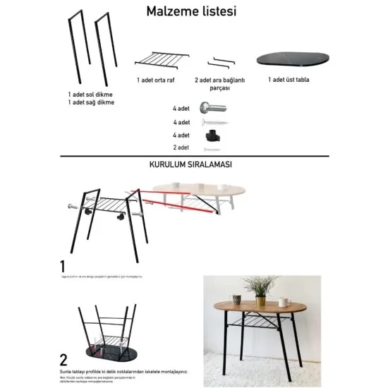 Mutfak Masası Oval Tabure Takımı Masa Sandalye Takımı Füme 1475 Mutfak Masası Oval Tabure Takımı Masa Sandalye Takımı Füme 1475