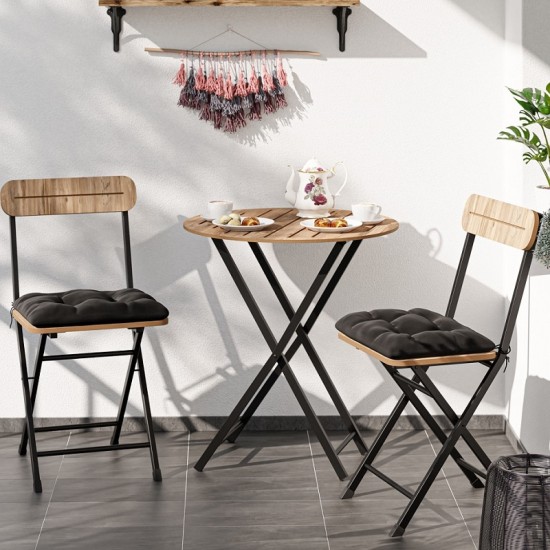 Minderli Bistro Takım Bahçe Masa Sandalye Yuvarlak Çam 1484 Minderli Bistro Takım Bahçe Masa Sandalye Yuvarlak Çam 1484