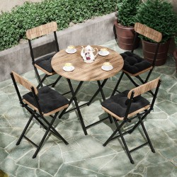 4 Kişilik Minderli Yuvarlak Bistro Takım Bahçe Mutfak Masa Sandalye Çam 1503 4 Kişilik Minderli Yuvarlak Bistro Takım Bahçe Mutfak Masa Sandalye Çam 1503