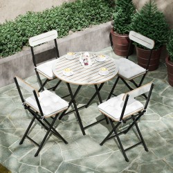 4 Kişilik Minderli Yuvarlak Bistro Takım Bahçe Mutfak Masa Sandalye Beyaz 1504 4 Kişilik Minderli Yuvarlak Bistro Takım Bahçe Mutfak Masa Sandalye Beyaz 1504