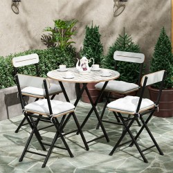 4 Kişilik Minderli Yuvarlak Bistro Takım Bahçe Mutfak Masa Sandalye Beyaz 1504 4 Kişilik Minderli Yuvarlak Bistro Takım Bahçe Mutfak Masa Sandalye Beyaz 1504