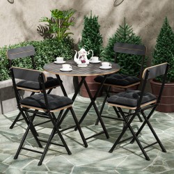 4 Kişilik Minderli Yuvarlak Bistro Takım Bahçe Mutfak Masa Sandalye Füme 1505 4 Kişilik Minderli Yuvarlak Bistro Takım Bahçe Mutfak Masa Sandalye Füme 1505