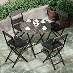 4 Kişilik Minderli Yuvarlak Bistro Takım Bahçe Mutfak Masa Sandalye Füme 1505 4 Kişilik Minderli Yuvarlak Bistro Takım Bahçe Mutfak Masa Sandalye Füme 1505