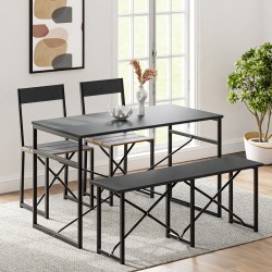 Mutfak Masası Bench Bank 120x60 Masa Set 2 Adet Sandalye Yemek Masası Füme 1548 Mutfak Masası Bench Bank 120x60 Masa Set 2 Adet Sandalye Yemek Masası Füme 1548