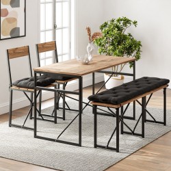 Mutfak Masası Minderli Bank 120x60 Masa Set 2 Adet Sandalye Yemek Masası Çam 1549 Mutfak Masası Minderli Bank 120x60 Masa Set 2 Adet Sandalye Yemek Masası Çam 1549