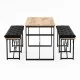Masa Takımı Minderli Bench Bank Masa Seti 120x60 Masa Mutfak Masası Yemek Masası Çam 1554