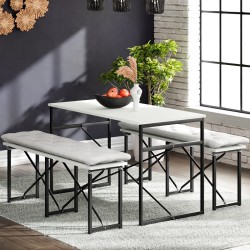 Masa Takımı Minderli Bench Bank Masa Seti 120x60 Masa Mutfak Masası Yemek Masası Beyaz 1555 Masa Takımı Minderli Bench Bank Masa Seti 120x60 Masa Mutfak Masası Yemek Masası Beyaz 1555