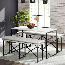 Masa Takımı Minderli Bench Bank Masa Seti 120x60 Masa Mutfak Masası Yemek Masası Beyaz 1555 Masa Takımı Minderli Bench Bank Masa Seti 120x60 Masa Mutfak Masası Yemek Masası Beyaz 1555