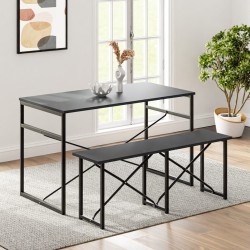 Masa Takımı Bench Bank Masa Seti 120x60 Mutfak ve Yemek Masası Füme 1561 Masa Takımı Bench Bank Masa Seti 120x60 Mutfak ve Yemek Masası Füme 1561