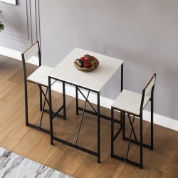 Bar Masa Sandalye Seti Mutfak Yemek Masası Takımı Beyaz 1572 Bar Masa Sandalye Seti Mutfak Yemek Masası Takımı Beyaz 1572