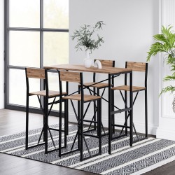 4 Kişilik Gzl Bar Masa Bar Sandalye Yemek Masa Sandalye Takımı Çam 1583