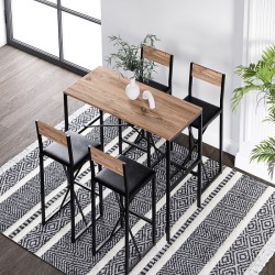 4 Kişilik Gzl Bar Masa Bar Sandalye Yemek Masa Sandalye Takımı Döşeme Çam 1586