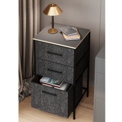 Çok Amaçlı Dolap 3 Çekmeceli Orta Boy Komodin Sehpa Füme 1599