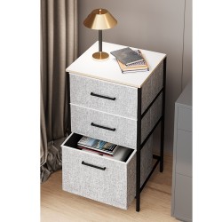 Çok Amaçlı Dolap 3 Çekmeceli Orta Boy Komodin Sehpa Gri 1600