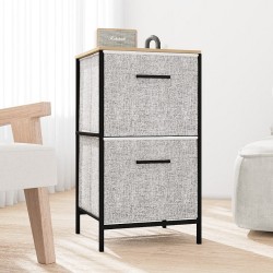 Çok Amaçlı Dolap 2 Çekmeceli Orta Boy Komodin Sehpa Gri 1606