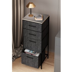 Çok Amaçlı Dolap 4 Çekmeceli Komodin Sehpa Füme 1611 Çok Amaçlı Dolap 4 Çekmeceli Komodin Sehpa Füme 1611