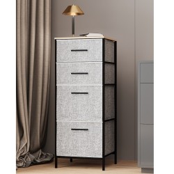 Çok Amaçlı Dolap 4 Çekmeceli Komodin Sehpa Gri 1612