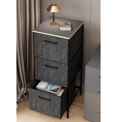 3 Çekmeceli Çok Amaçlı Dolap Büyük Boy Komodin Sehpa Füme 1617