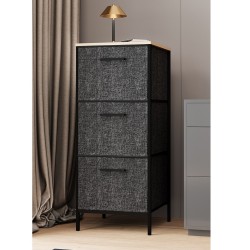 3 Çekmeceli Çok Amaçlı Dolap Büyük Boy Komodin Sehpa Füme 1617