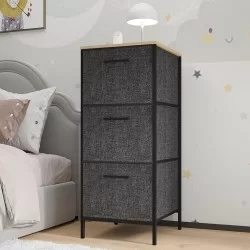 Çocuk Dolabı 3 Çekmeceli Büyük Boy Komodin Sehpa Füme 1620