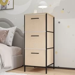 Çocuk Dolabı 3 Çekmeceli Büyük Boy Komodin Sehpa Çam 1622