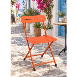 Katlanır Metal Balkon Bahçe Sandalyesi Bistro Sandalye Tekli Turuncu 1641 Katlanır Metal Balkon Bahçe Sandalyesi Bistro Sandalye Tekli Turuncu 1641