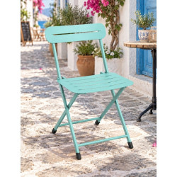 Katlanır Metal Balkon Bahçe Sandalyesi Bistro Sandalye Tekli Mint Yeşili 1642