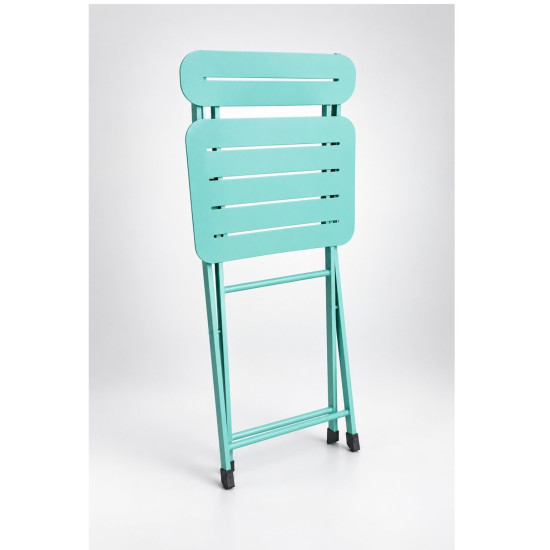 Katlanır Metal Balkon Bahçe Sandalyesi Bistro Sandalye Tekli Mint Yeşili 1642
