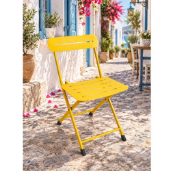 Katlanır Metal Balkon Bahçe Sandalyesi Bistro Sandalye Tekli Sarı 1643 Katlanır Metal Balkon Bahçe Sandalyesi Bistro Sandalye Tekli Sarı 1643